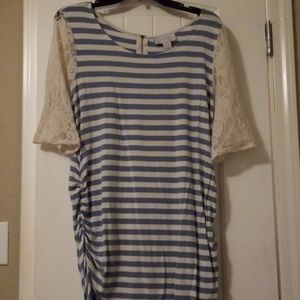 Jessica Simpson Maternity Shirt Blue Stripe